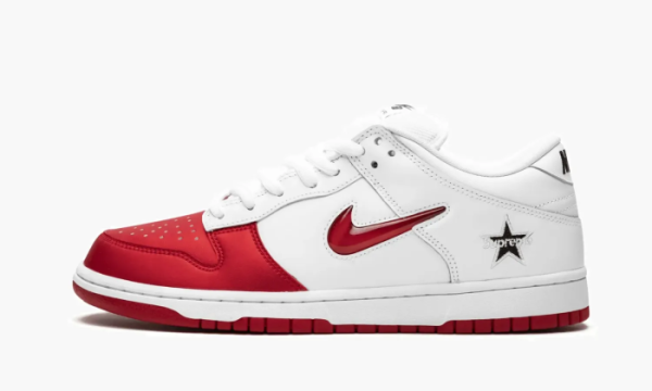 Nike SB Dunk Low Supreme - Jewel Swoosh Red / White 