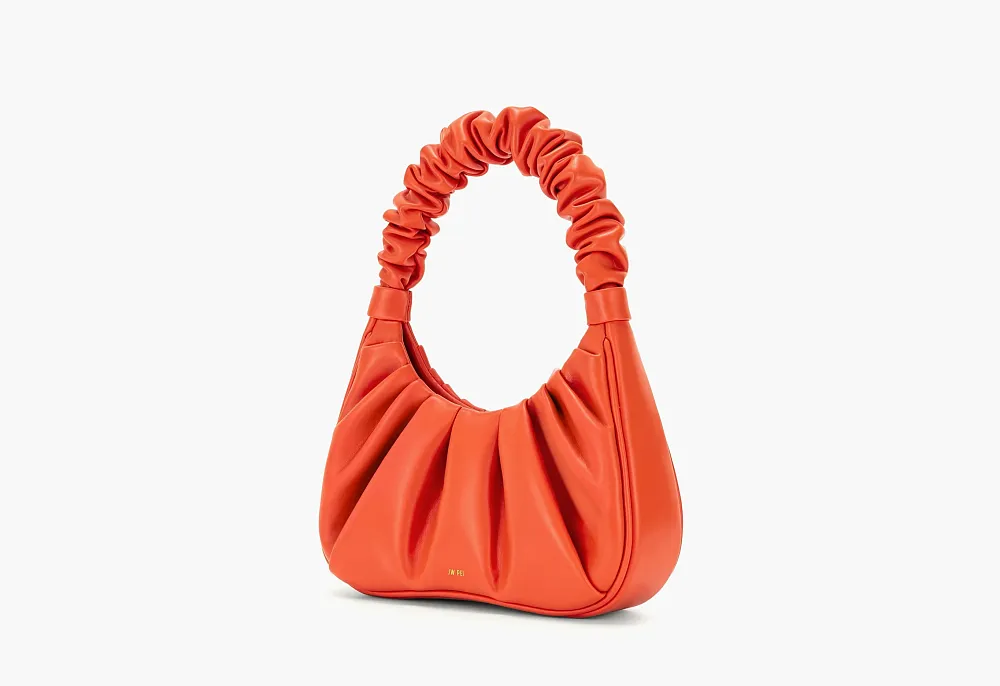 JW PEI Gabbi Ruched Hobo Handbag Scarlet