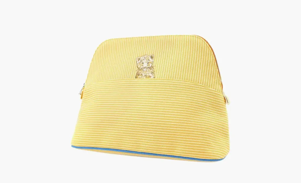 Hermès Cotton Canvas Bag Brown Red Yellow