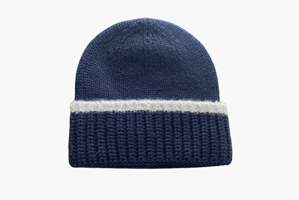 Chanel Beanie Hat Wool Navy Blue 