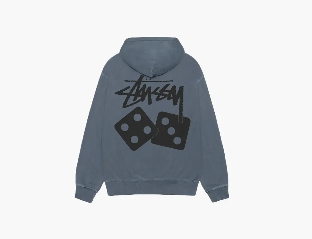 Stussy Dice Zip Hoodie Pigment Dyed Navy