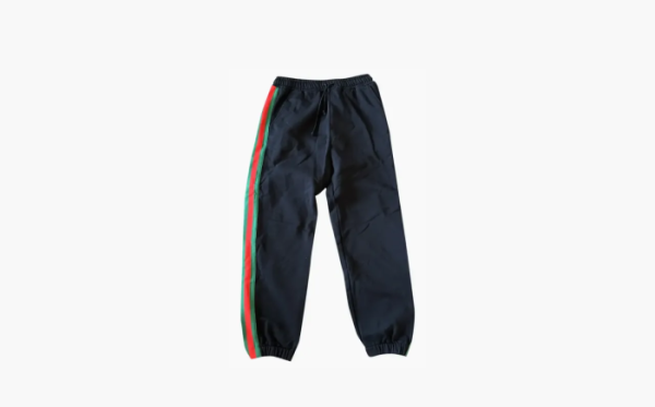 Gucci x The North Face Web Print Cotton Jogging Pants Black Stonewash 