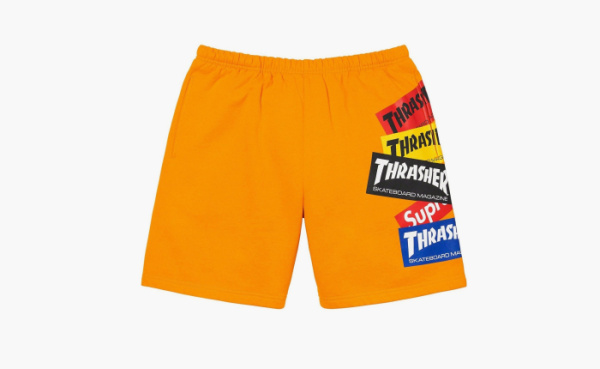 Supreme x Thrasher Multi Logo Sweatshort Gold 
