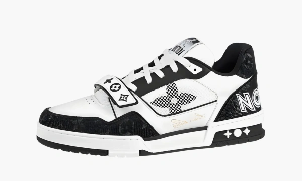 Louis Vuitton Trainer Low velcro Strap - Black Monogram Denim 