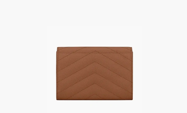 Saint Laurent Cassandre Grain De Poudre Envelope Wallet Small Dark Natural  Saint Laurent Cassandre Grain De Poudre Envelope Wallet Small Dark Natural