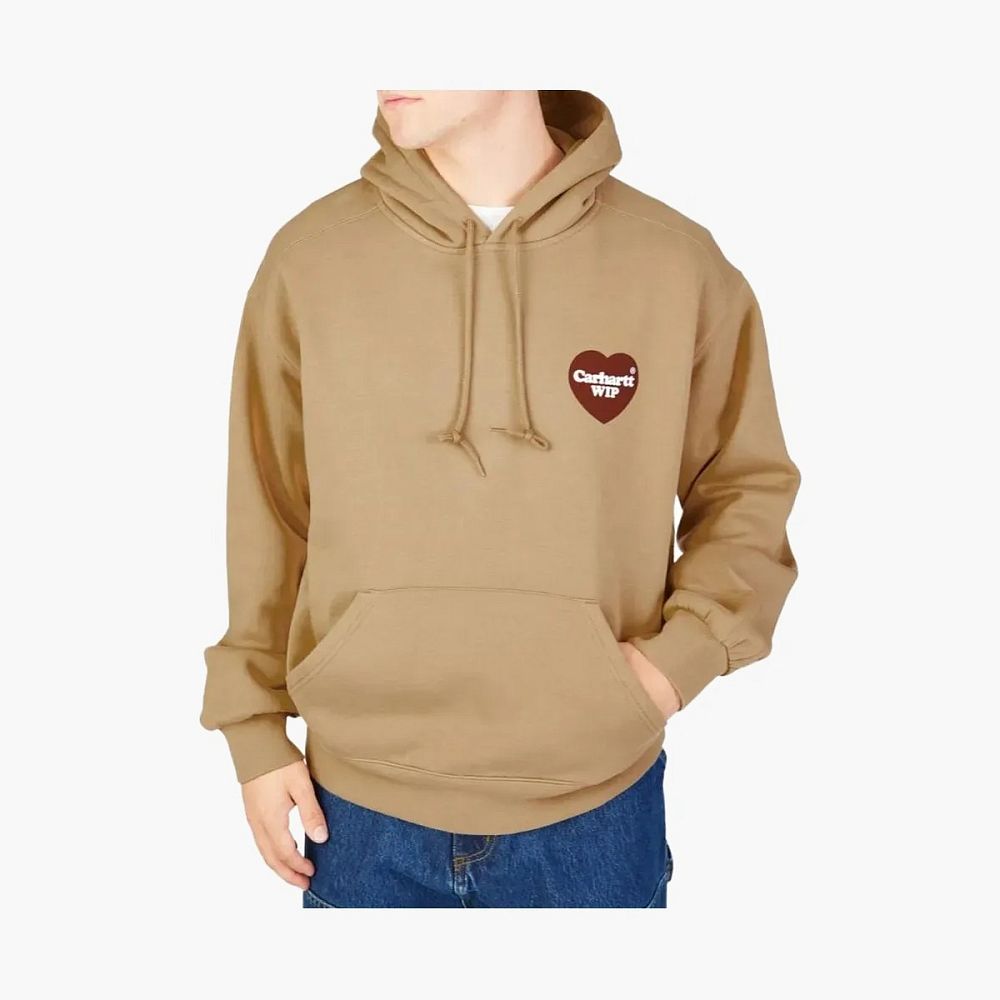 Carhartt WIP Heart Logo Hooded Sweatshirt Tan