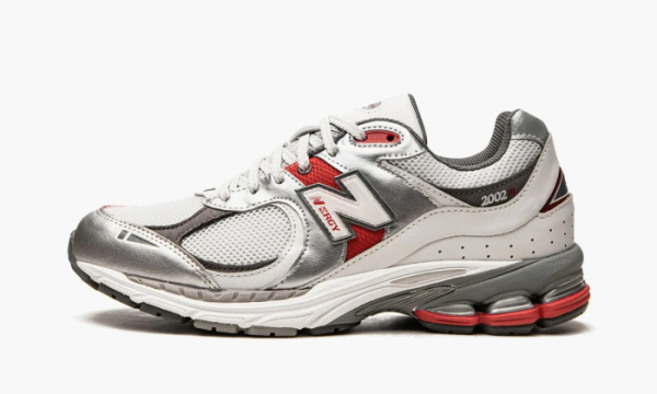New Balance 2002r Silver Metalic Team Red 