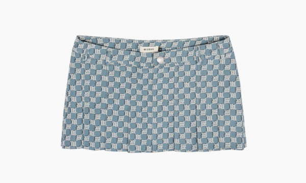 Misbhv Jacquard Canvas Monogram School Mini Skirt Blue 