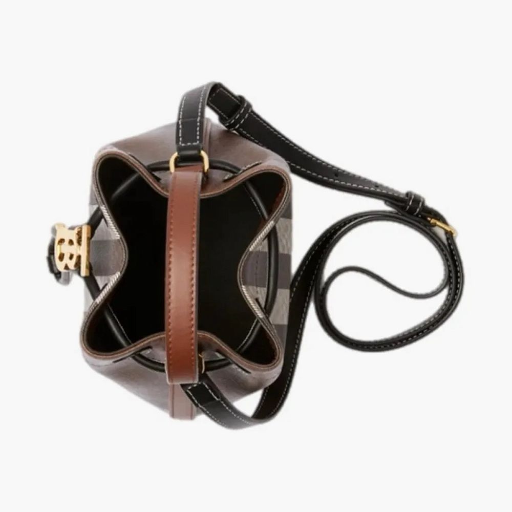 Burberry Mini TB Bucket Bag Dark Birch Brown