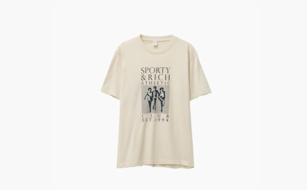 Sporty & Rich Racers T-Shirt Cream & Navy 