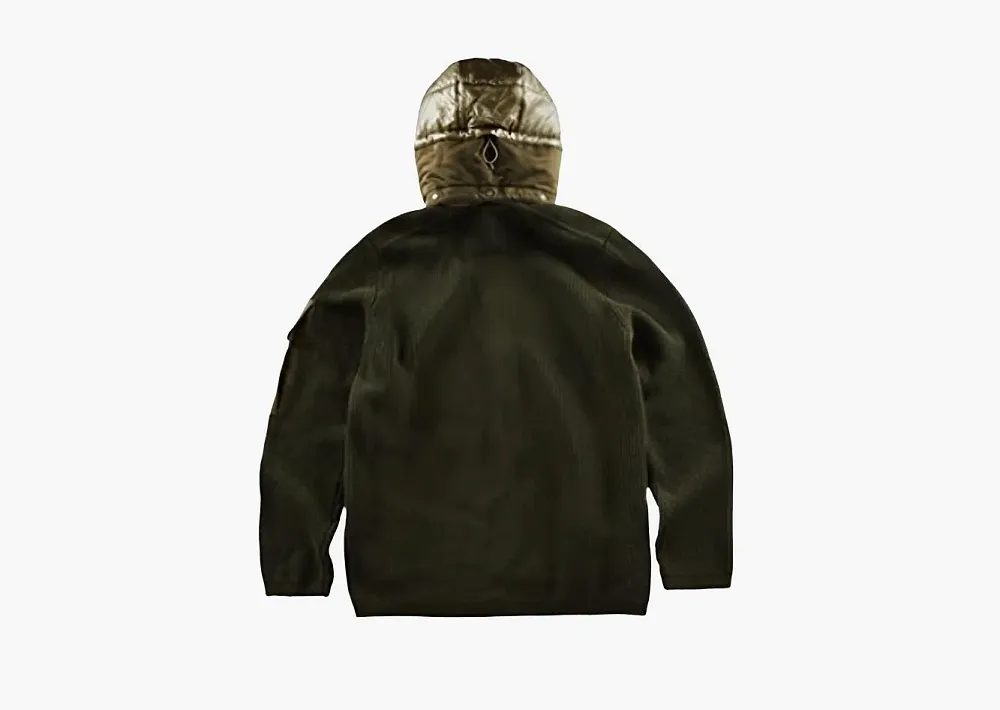 Spyder x C.P. Company Patchwork Detachable Hood Wool Sweater Ivy Green