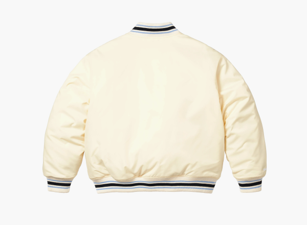 Supreme x Mitchell & Ness Satin Varsity Jacket White  Supreme x Mitchell & Ness Satin Varsity Jacket White