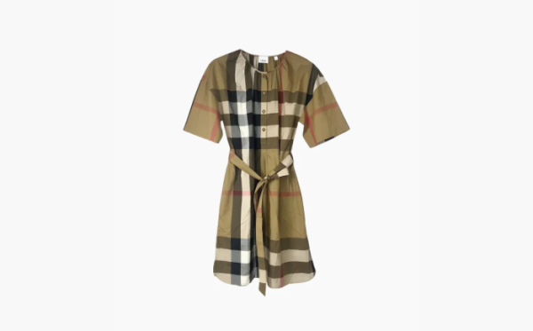 Burberry Short Sleeved Dress Brown 