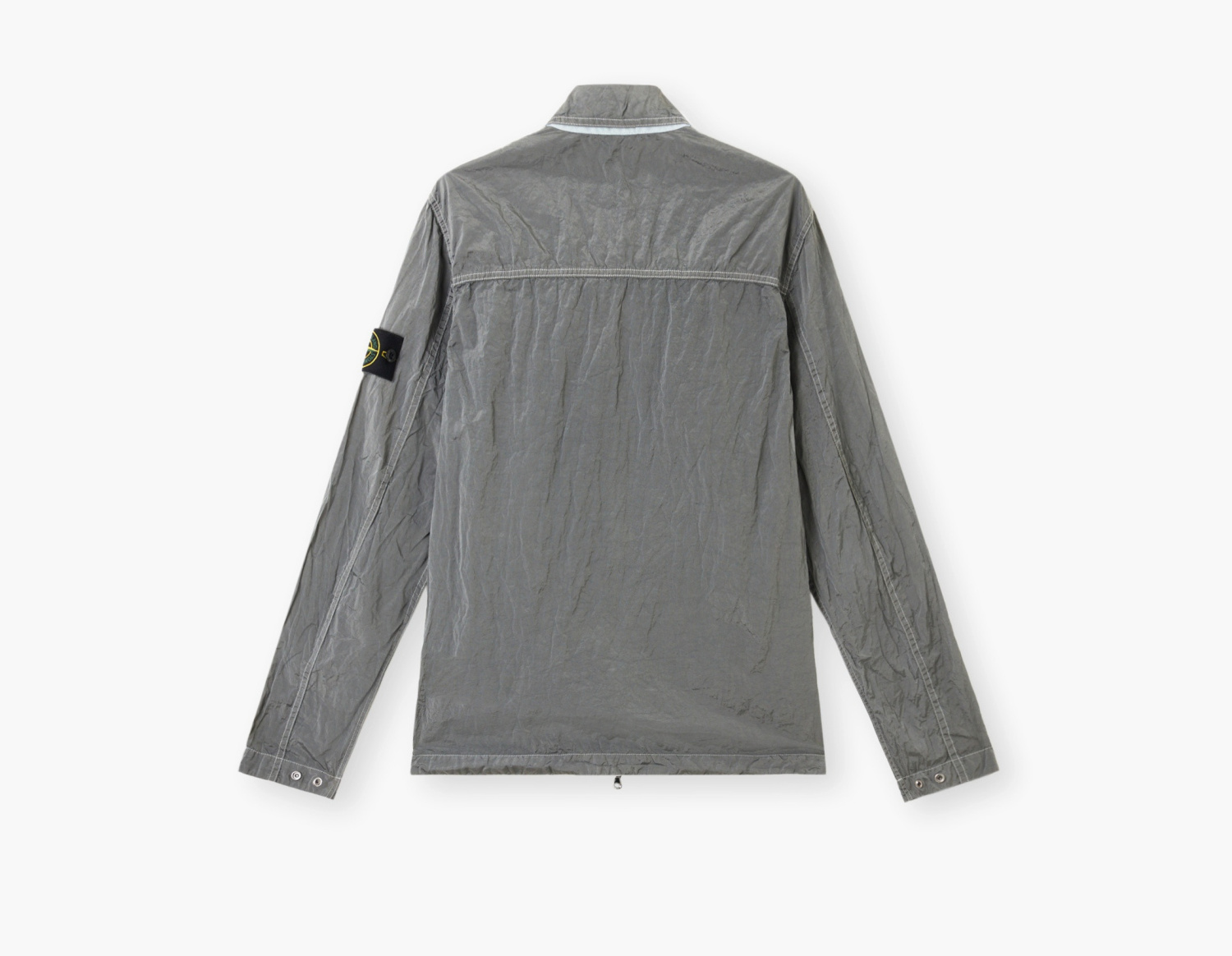 Stone Island Nylon Metal In Econyl Overshirt with Pocket and Two-Way Zip "Pearl Grey" 