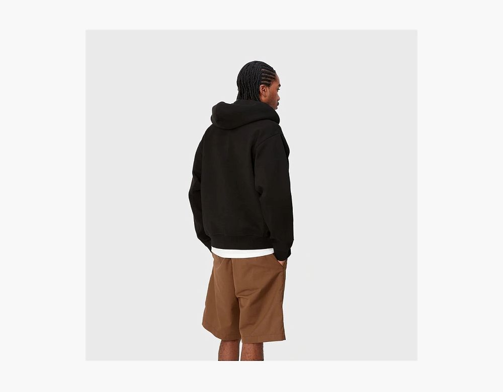Carhartt WIP Hooded American Script Zip Jacket Black