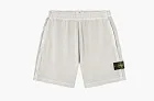 Stone Island Malfile Fleece Jogger Shorts Pearl Grey