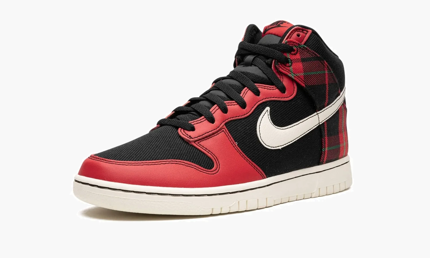 Nike Dunk High "Plaid - Black / Red" 