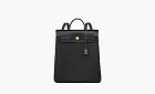 Hermes  Herbag Zip Canvas With Leather Handbag Backpack Black Gray