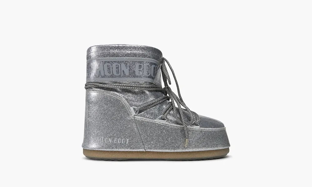 Moon Boot Icon Low Glitter Silver