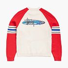 Stussy Stripe Raglan Crew Red