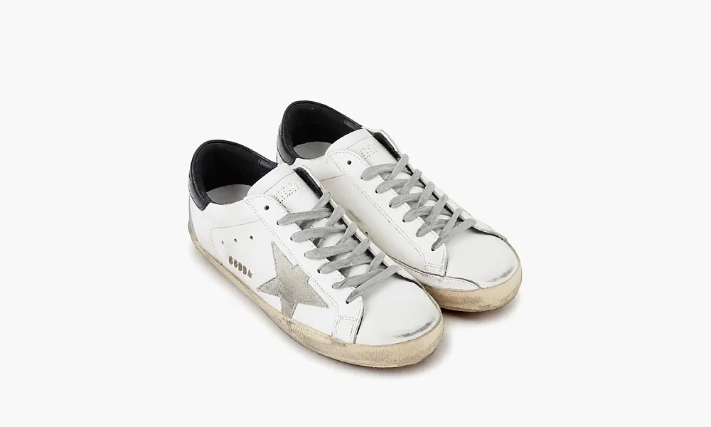 Golden Goose Superstar White Black Heel
