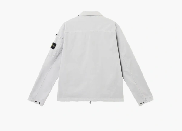 Stone Island Overshirt with Zip Fastening Pearl Grey  Stone Island Overshirt with Zip Fastening Pearl Grey