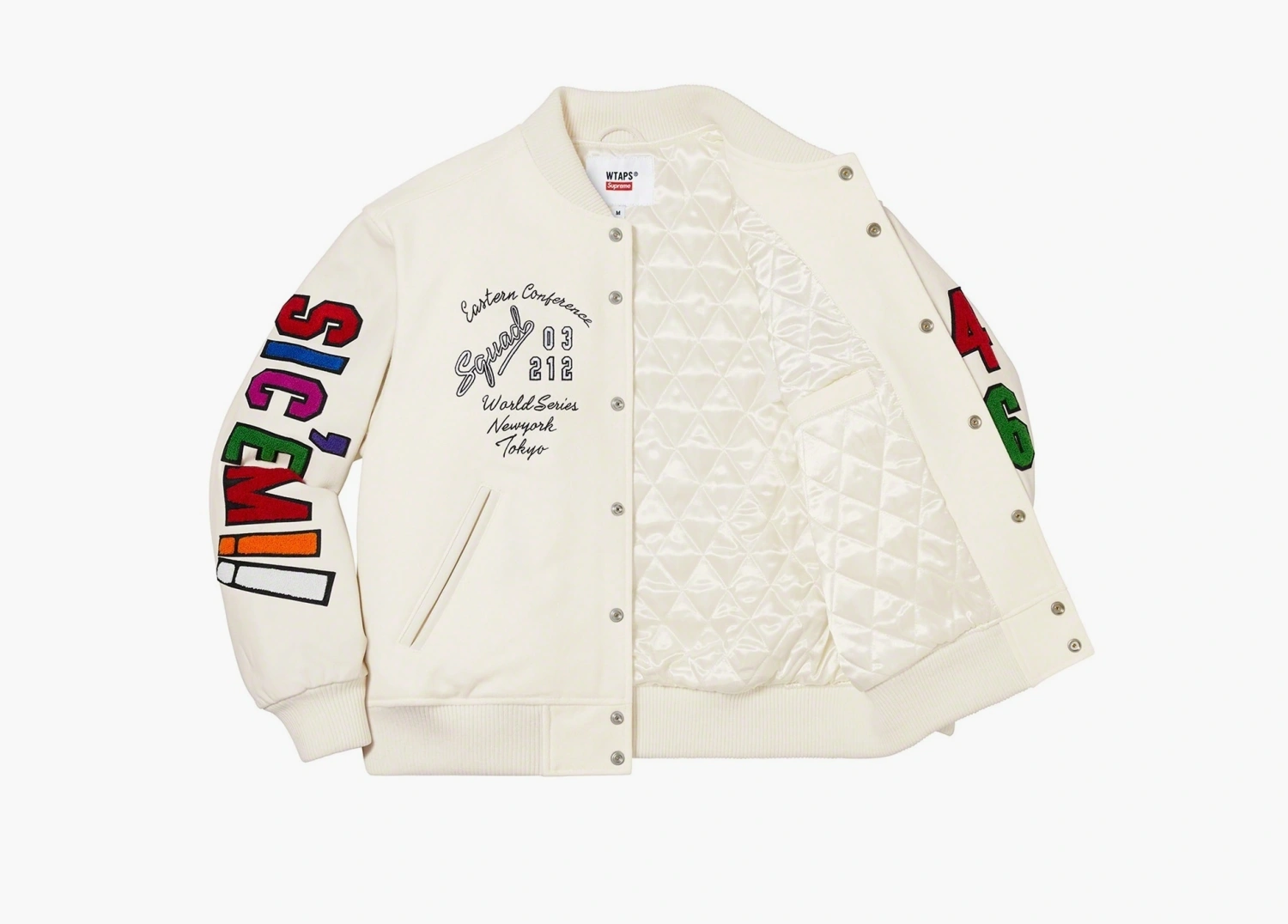 Supreme x WTAPS Varsity Jacket White  Supreme x WTAPS Varsity Jacket White