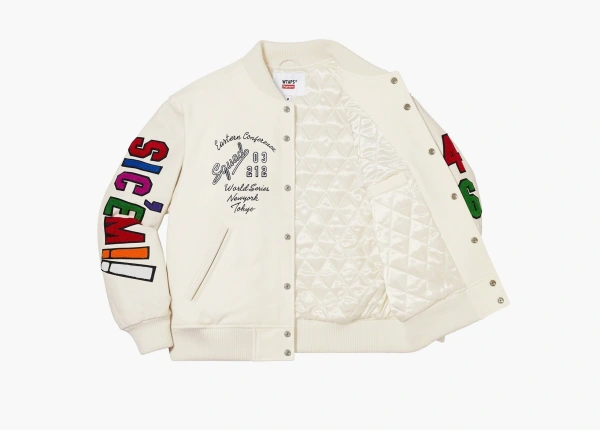 Supreme x WTAPS Varsity Jacket White  Supreme x WTAPS Varsity Jacket White