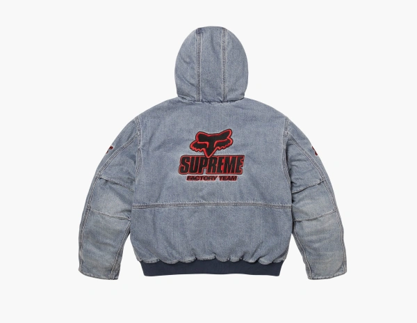 Supreme x Fox Racing Hooded Work Jacket Denim 