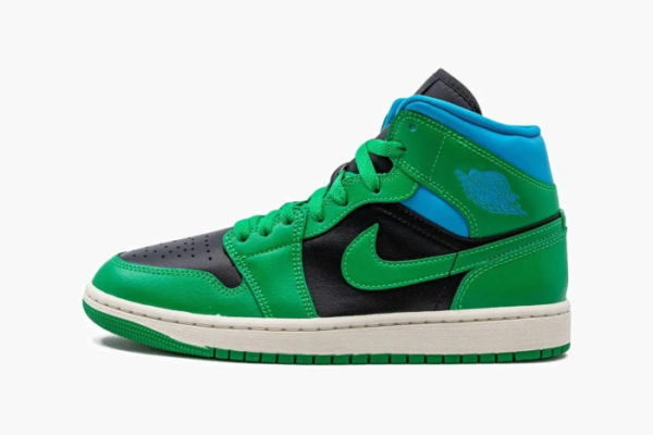 Air Jordan 1 Mid WMNS Lucky Green Aquatone 