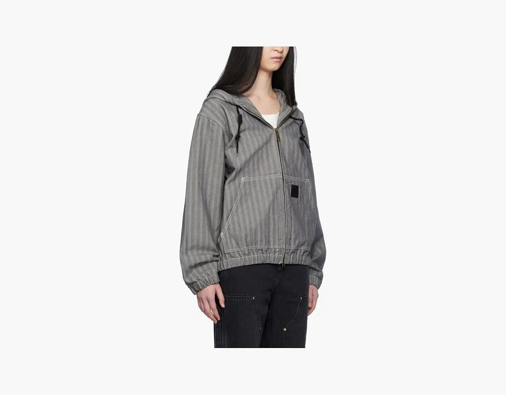 Carhartt WIP Menard Hooded Jacket Grey Herringbone