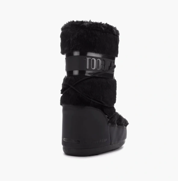 Moon Boot Classic Faux Fur Boots Black 