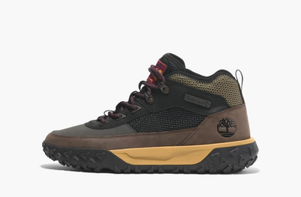 Timberland Greenstride Motion 6 Mid Hiking Boot Black Nubuck W Brown 