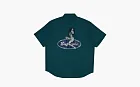 Supreme Rhinestone Pin Up Short-Sleeve Work Shirt Work Green