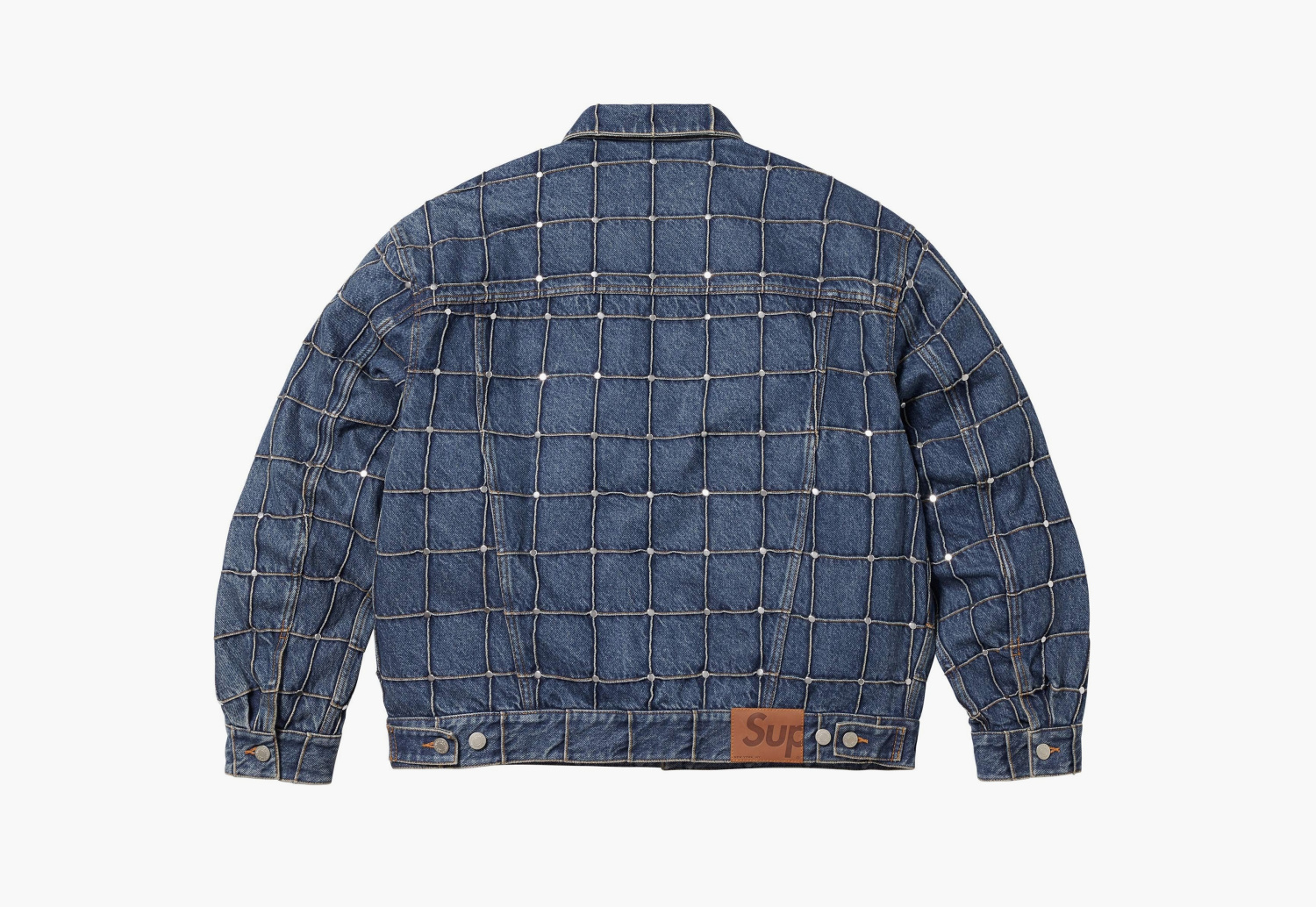 Supreme Studded Seam Denim Trucker Jacket  "Blue" 
