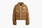 Adidas Adicolor 70s Velvet Puffer Jacket Brown Desert