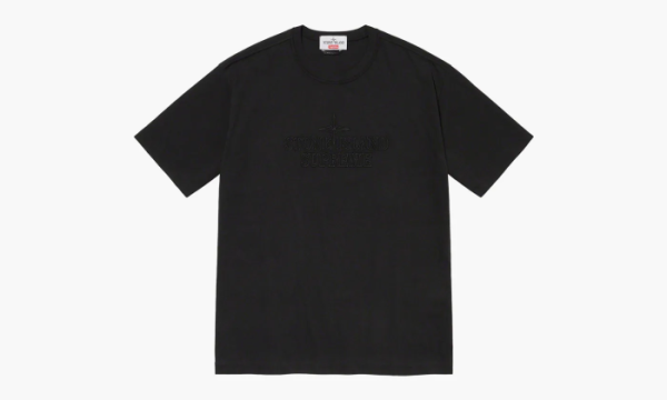 Stone Island X Supreme Embroidered Logo S / S Top Black 