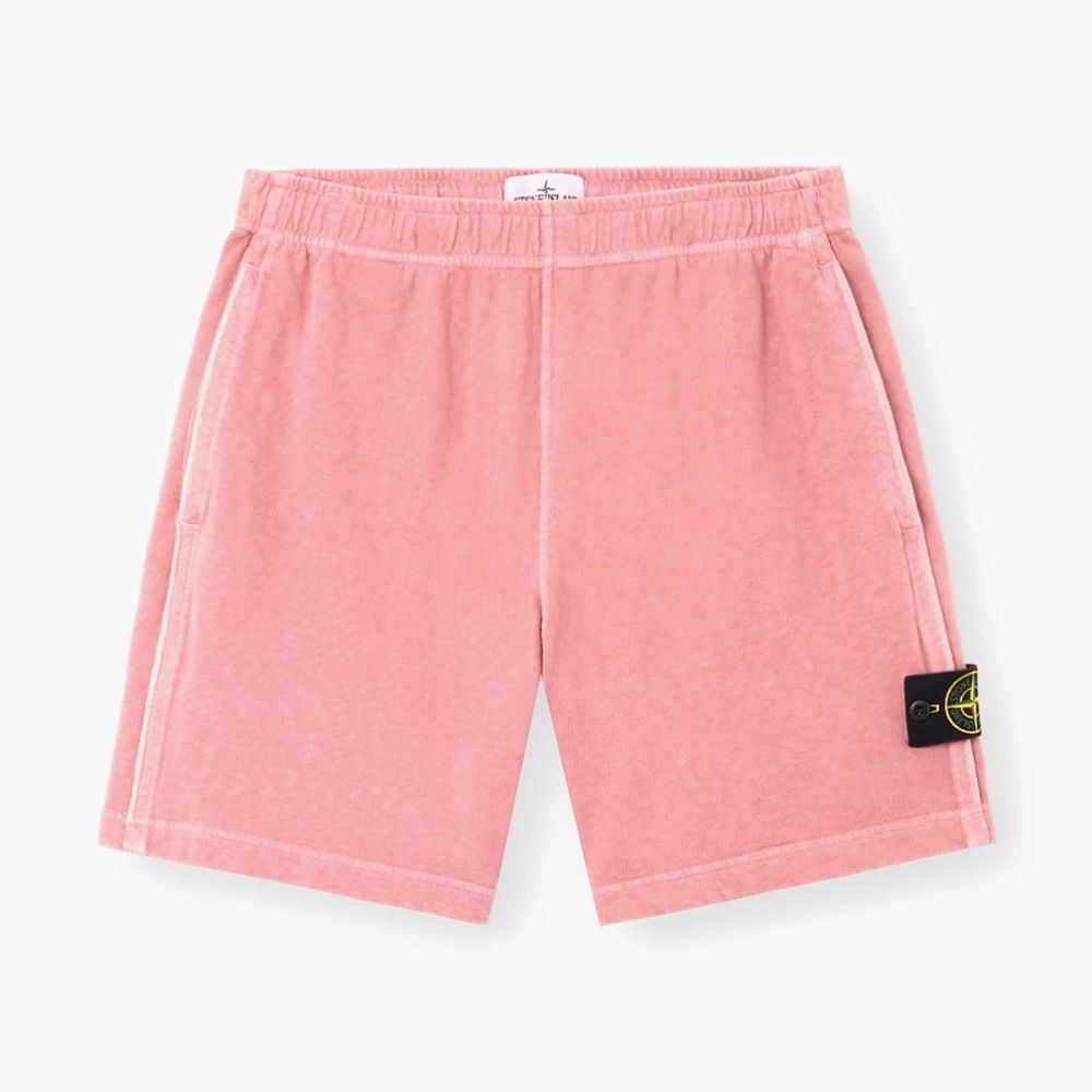 Stone Island Malfile Fleece Jogger Shorts Oleander