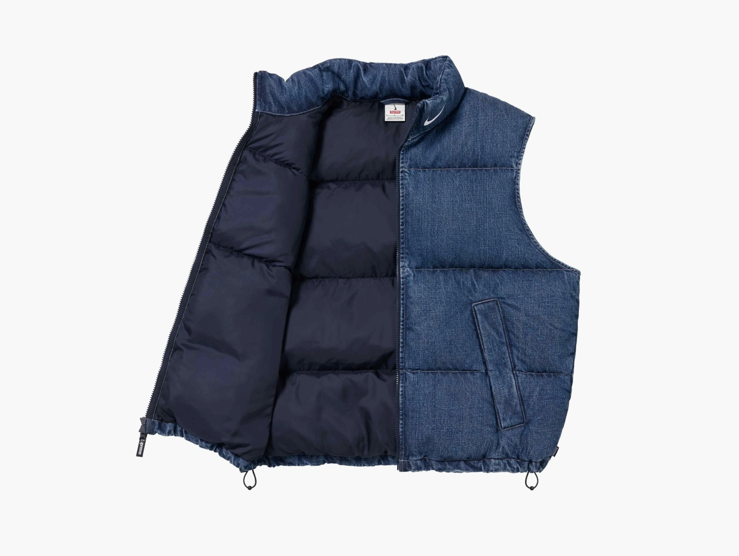 Supreme x Nike Denim Puffer Vest Indigo 