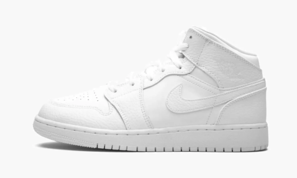 Air Jordan 1 Mid GS Triple White 