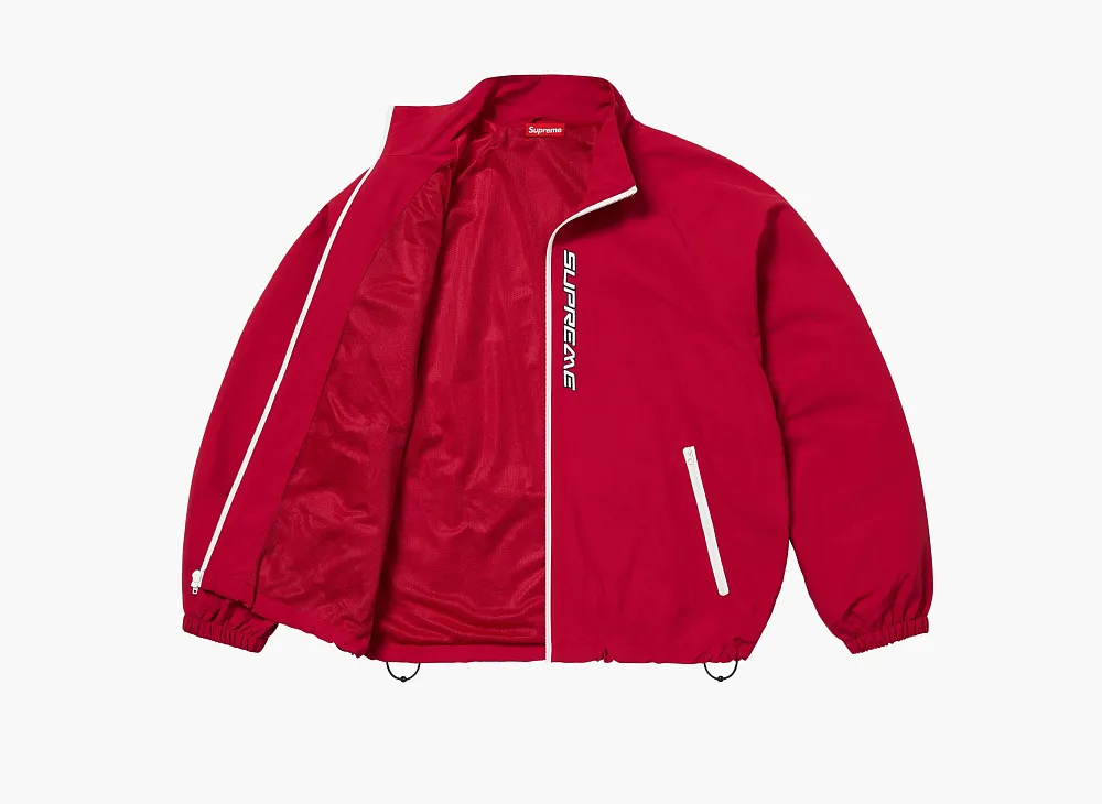 Supreme Contrast Zip Track Jacket Red