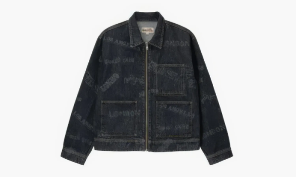 Stussy Worldwide Zip Work Jacket Black 