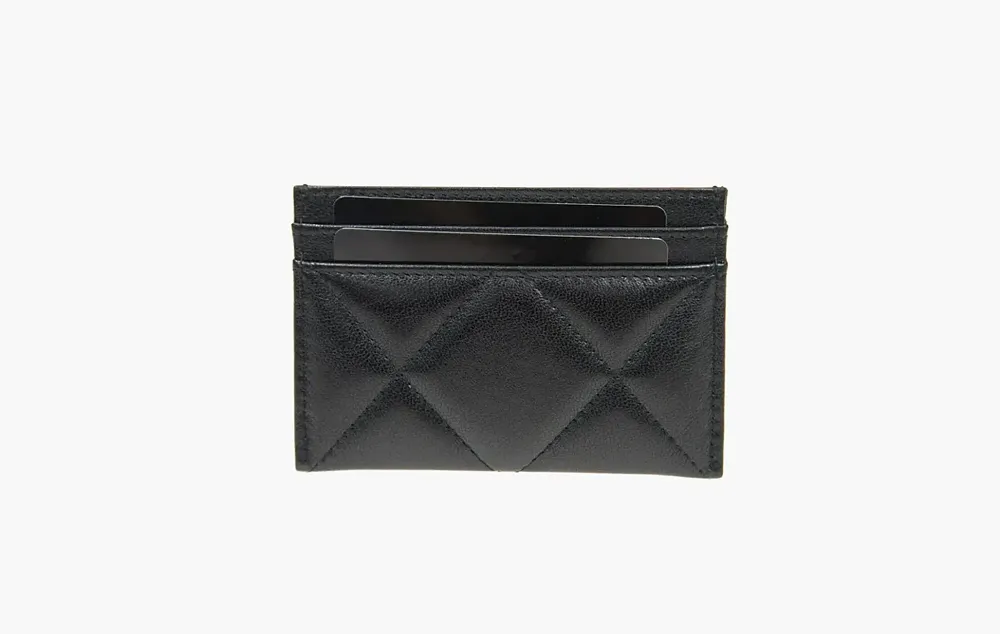 Chanel СС Logo Calfskin Leather Cardholder Black