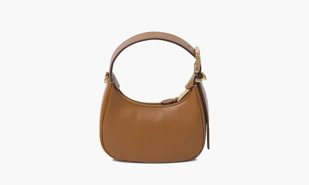 Miu Miu Wander Leather Mini Hobo Bag Caramel