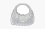 Miu Miu Wander matelassé nappa leather hobo bag "Silver" 