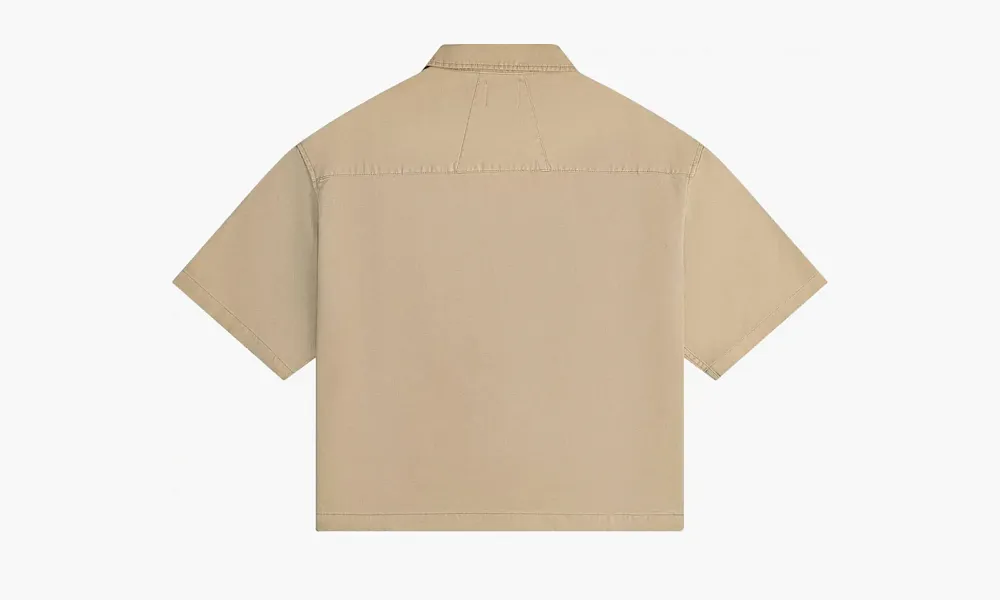 RHUDE Boxy Half Zip Spray Short-sleeve Shirt Khaki