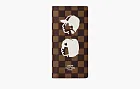  Louis Vuitton x Nigo Brazza Logo Graphic Print Plaid Damier Phriendship Coated Canvas Wallet Brown