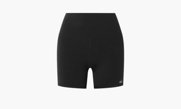 Alo Yoga 5 Airbrush High-Waist Biker Short Black 