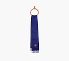 Loewe Scarf In Mohair And Wool Midnight Blue