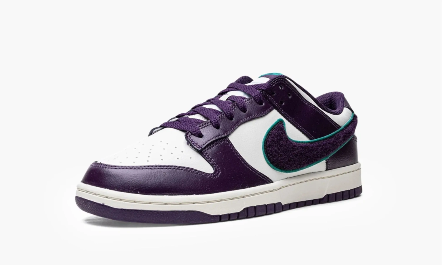 Nike Dunk Low Chenille Swoosh Sail Grand Purple 